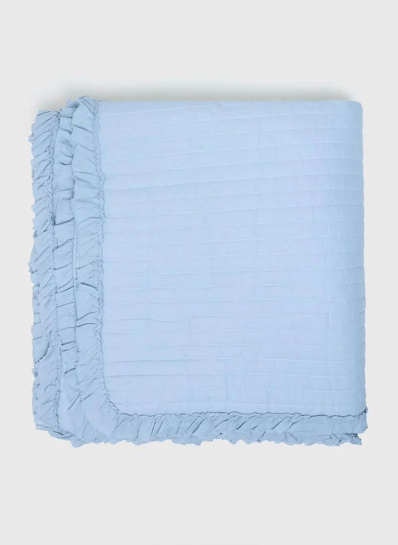 Matalan Blue Quilted Bedspread